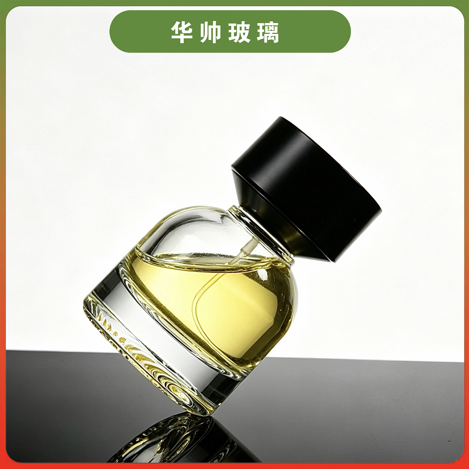 Şəffaf şüşə ətir butulkası, konus qapaqlı, 30/50/100 ml