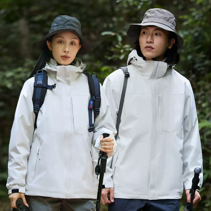 秋冬季冲锋衣三合一可拆卸珊瑚绒内胆运动风衣防水情侣户外登山服