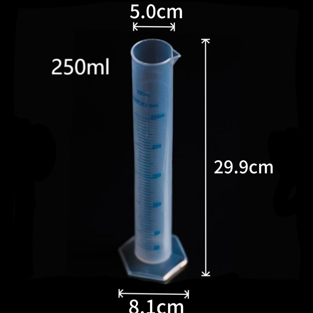 cilindro de medición de taza de plástico herramienta de pesaje resistente a altas temperaturas línea azul cilindro de medición pp escala cilindro de medición taza barril de medición