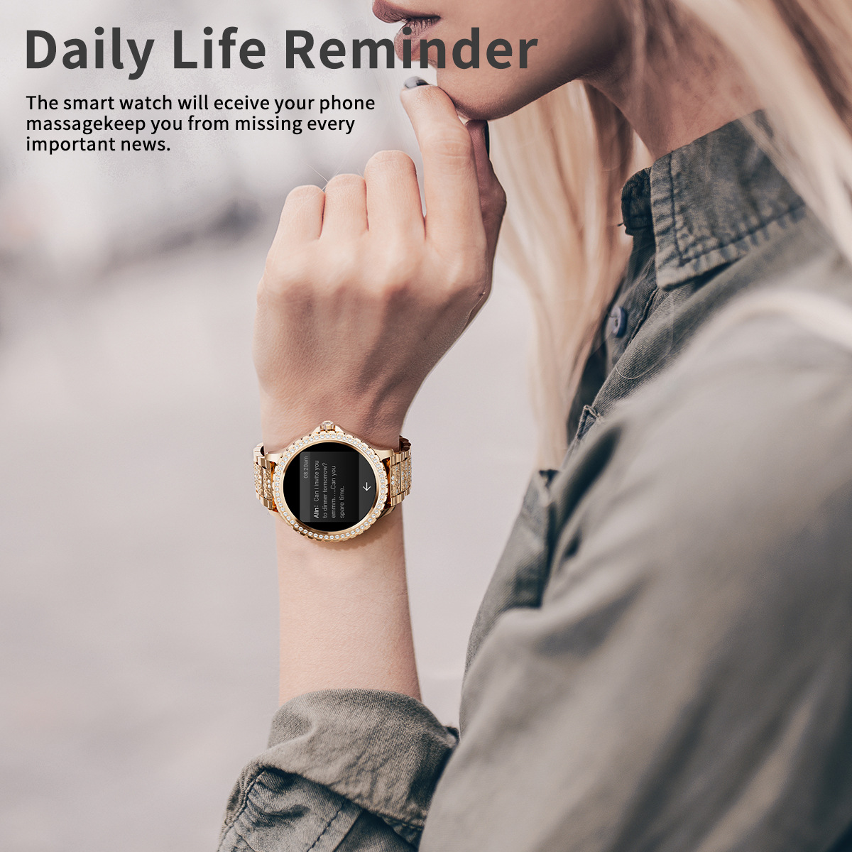 Reloj inteligente de moda para mujer con Bluetooth, llamadas, multifuncional, resistente al agua, alarma y reloj deportivo._voghion.com