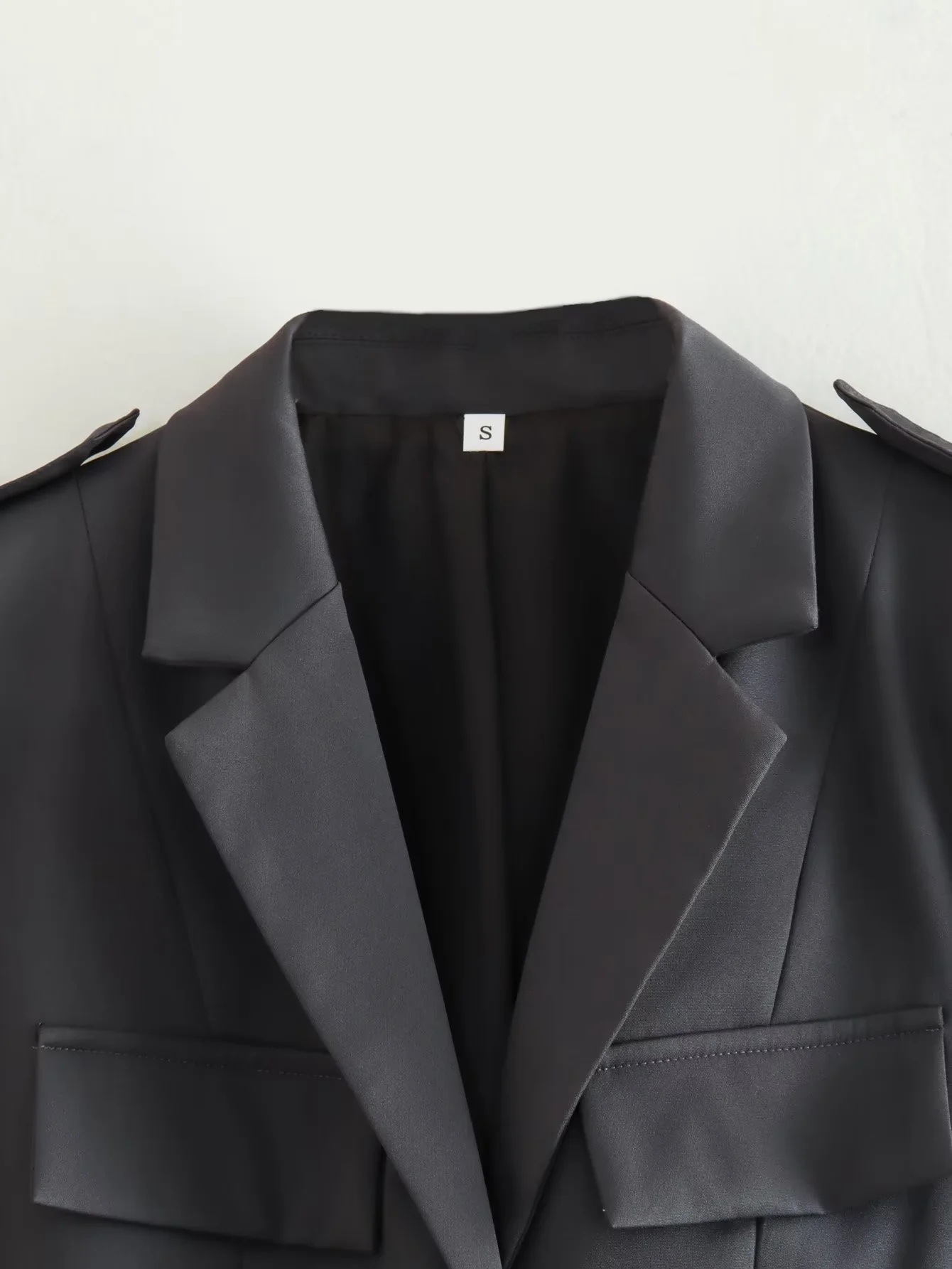 Damkläder Y2K nytt temperament smal ficka lapel kort kostymjacka asymmetrisk topp 8BS9672_voghion.com