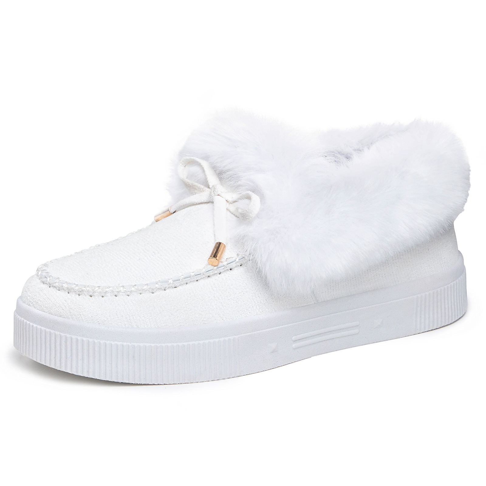 Zapatos de algodón de mujer transfronterizos TEMU zapatos de lana botas de nieve de arco de gran tamaño botas de algodón gruesas botas poco profundas botas cortas