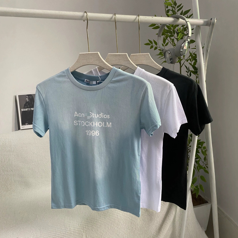 [New Product] Ac Women's 1996 Logo Round Neck Distressed Short Sleeve T-Shirt Top