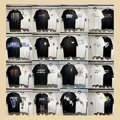 AM Peace Dove Drip Paint Graffiti Letter Star Classic Logo Print Short Sleeve Couple T-Shirt iri666 Hot Seller 666