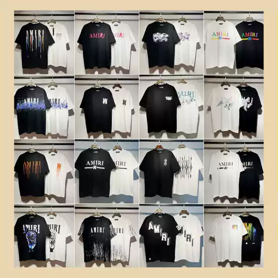 AM Peace Dove Drip Paint Graffiti Letter Star Classic Logo Print Short Sleeve Couple T-Shirt iri666 Hot Seller 666