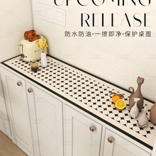 轻奢家用pvc皮革桌布玄关鞋柜防水耐脏易打理桌垫电视机柜盖垫子