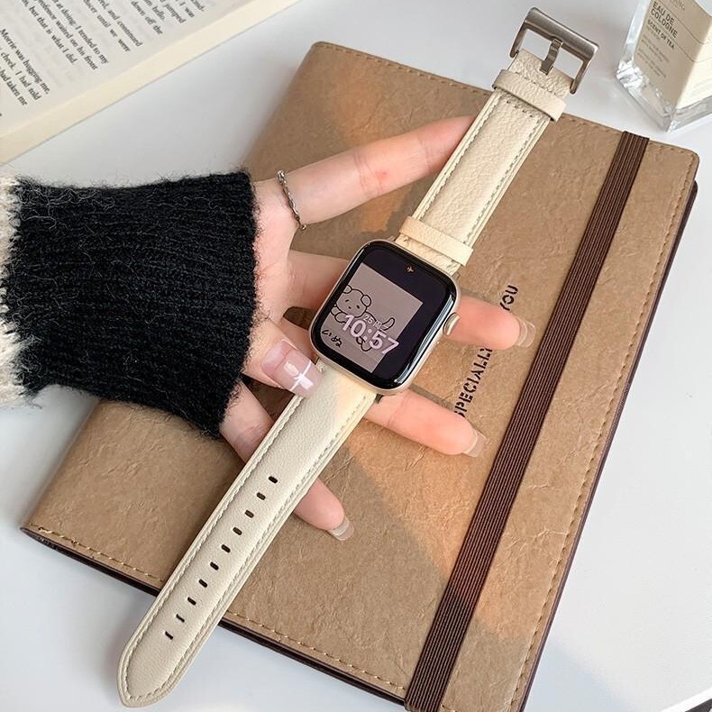 Caviar Soft Leather Strap Suitable for Apple S10 Watch S11Iwatch9 New Model Applewatch8Se