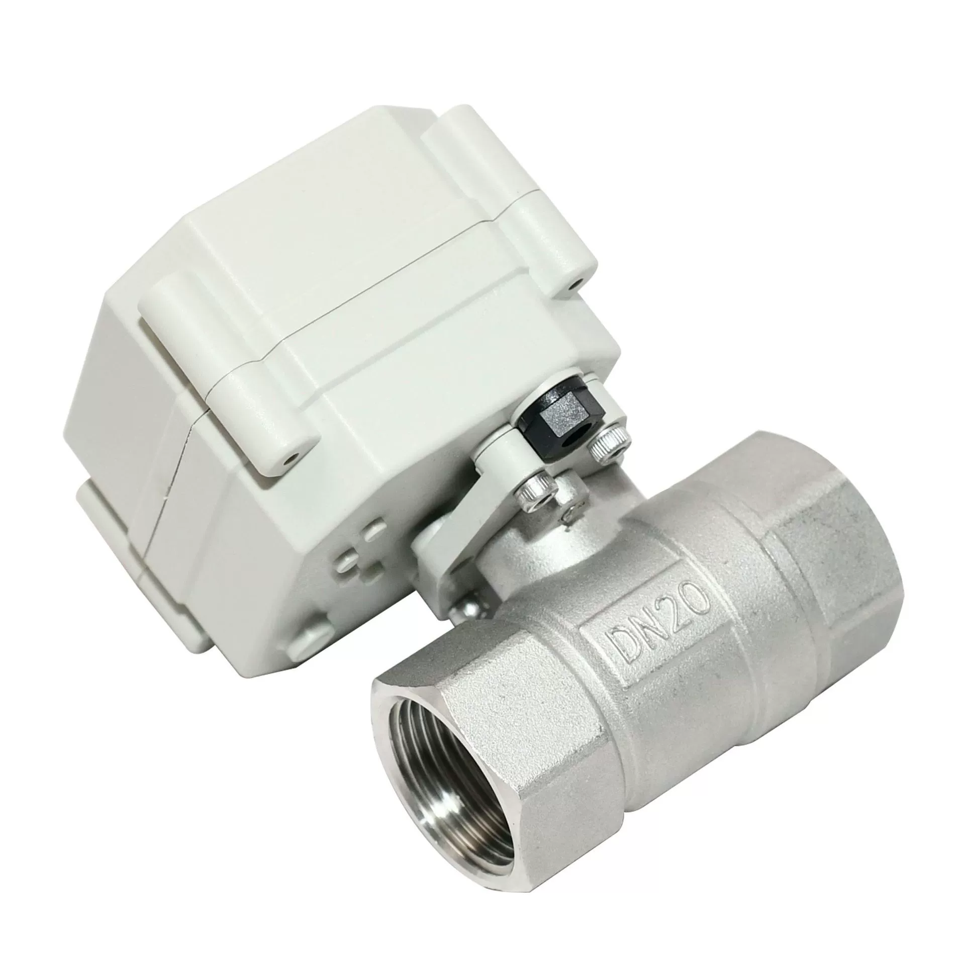 3/4 миниатюрный электрический клапан из нержавеющей стали Tonghe с ручной функцией двухпутный умный электрический шаровой клапан DN20