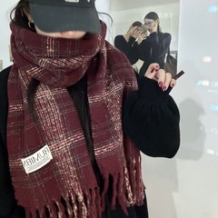 高级感围巾冬季女秋冬韩系氛围感英伦风围巾跨境百搭保暖围脖批发