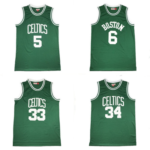 Cross-border American jersey Celtics 5 Garnett 33 Bird 34 Pierce retro embroidered basketball uniform vest