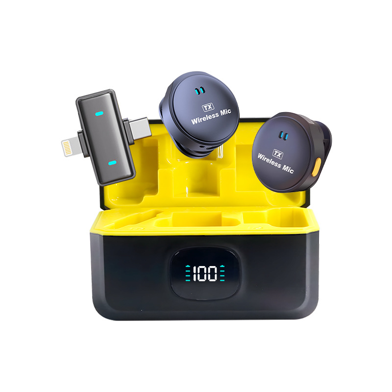 Cross-Border Q9 Wireless Lavalier Microphone with Magnetic Button, Digital Display Charging Case, Noise Reduction Microphone, Q8 New Model Bluetooth 5