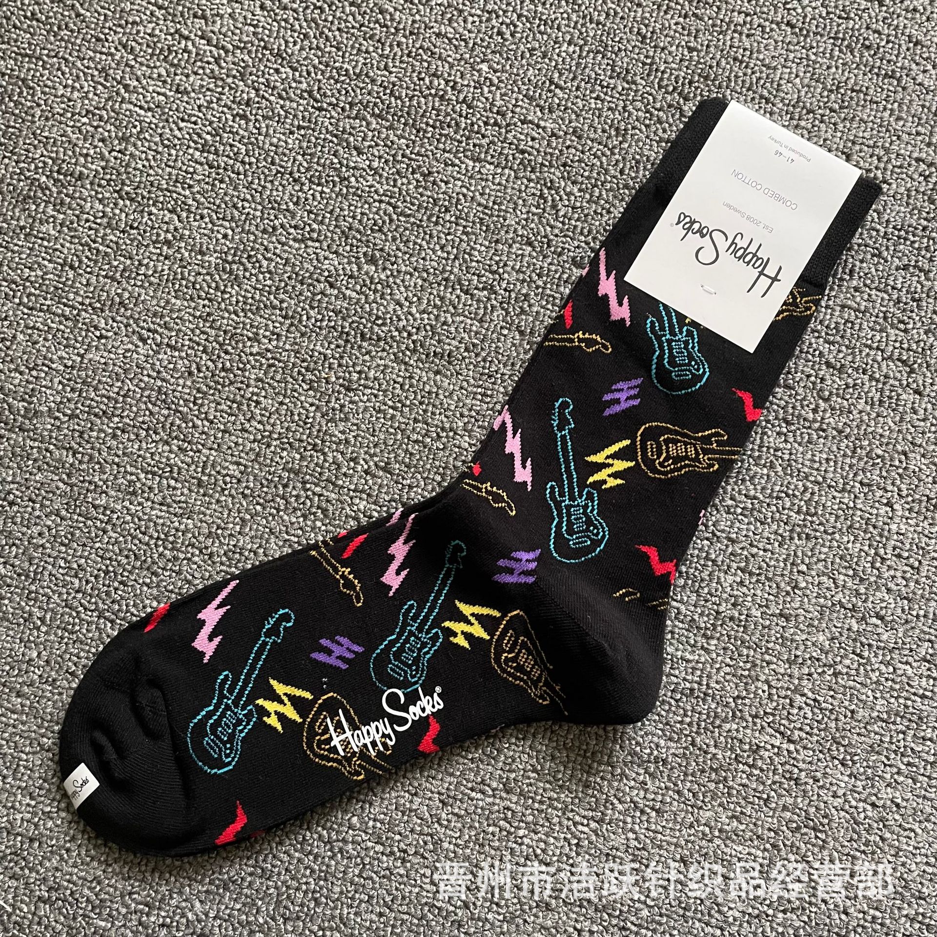 Happy socks新品高品质ハイレザー男性ソックススウェーデンコットンソックスファッションソックスカップルinsロング美脚ソックス