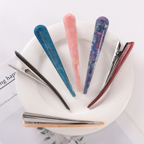Korean Version Hair Accessories for Women Acrylic Ox Horn Clips Large Size Rear Hairpin Hairstyle Acrylic Hair Clip Pattern Elegant Hairstyle Top Clip