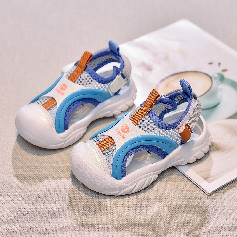 Baotou Anti-kick para niños casual de una sola red transpirable sandalias deportivas huecas 2025 zapatos de verano para niños zapatos de playa marea