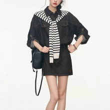 WSTAYON 水洗牛仔连衣裙短裙女2025新款小个子韩系通勤