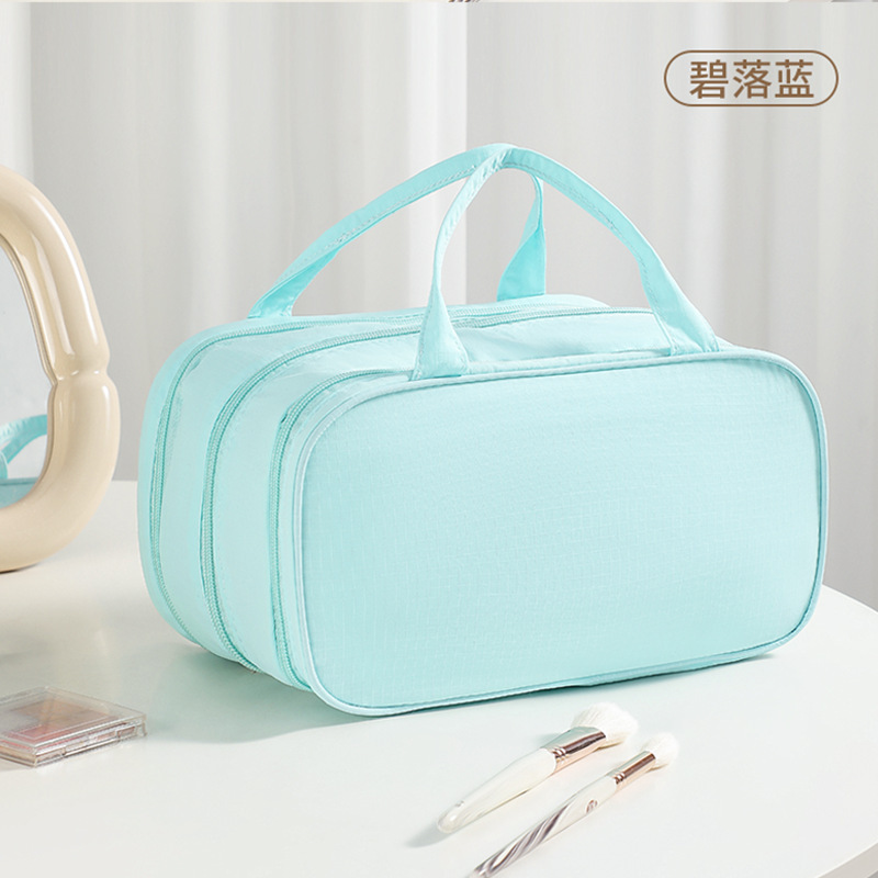 2025新款化妆包女大容量双手提三层分区化妆品收纳包轻奢防水包|undefined