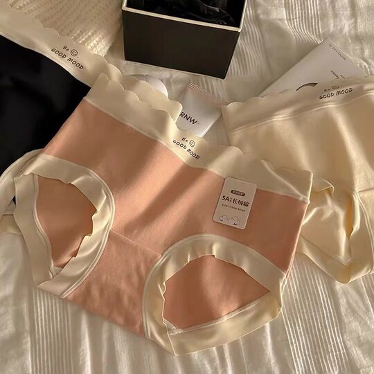 Class A Xinjiang Cotton Comfortable Pure Cotton Underwear Women's 5A Cotton Breathable Antibacterial Traceless Middle Waist Girls Briefs plus size