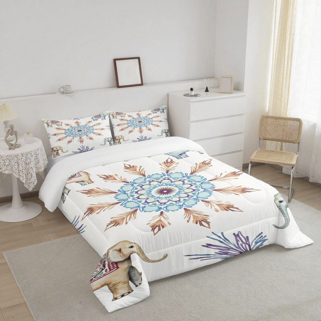 TEMU / JIT nuevo producto transfronterizo bohemia mandala impresión digital 3D 180gms colcha colcha ajuste