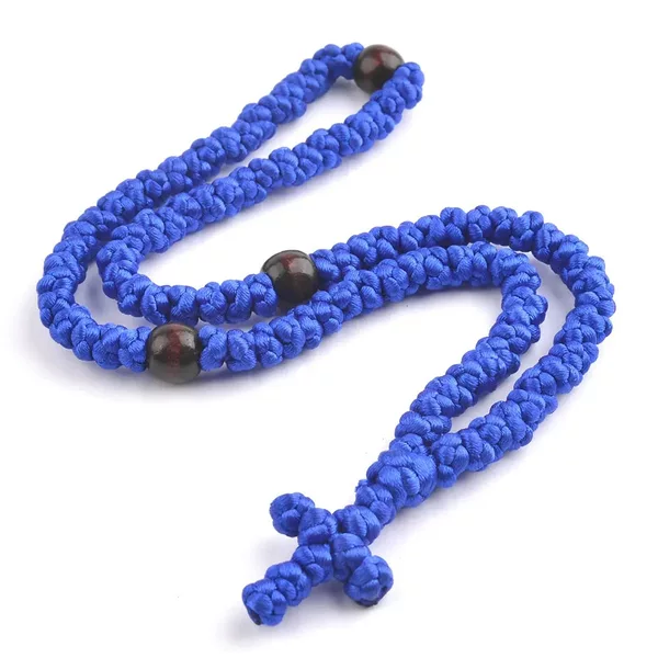 Handmade Blessing 100 Knot Prayer Rope Wooden Bead Rope