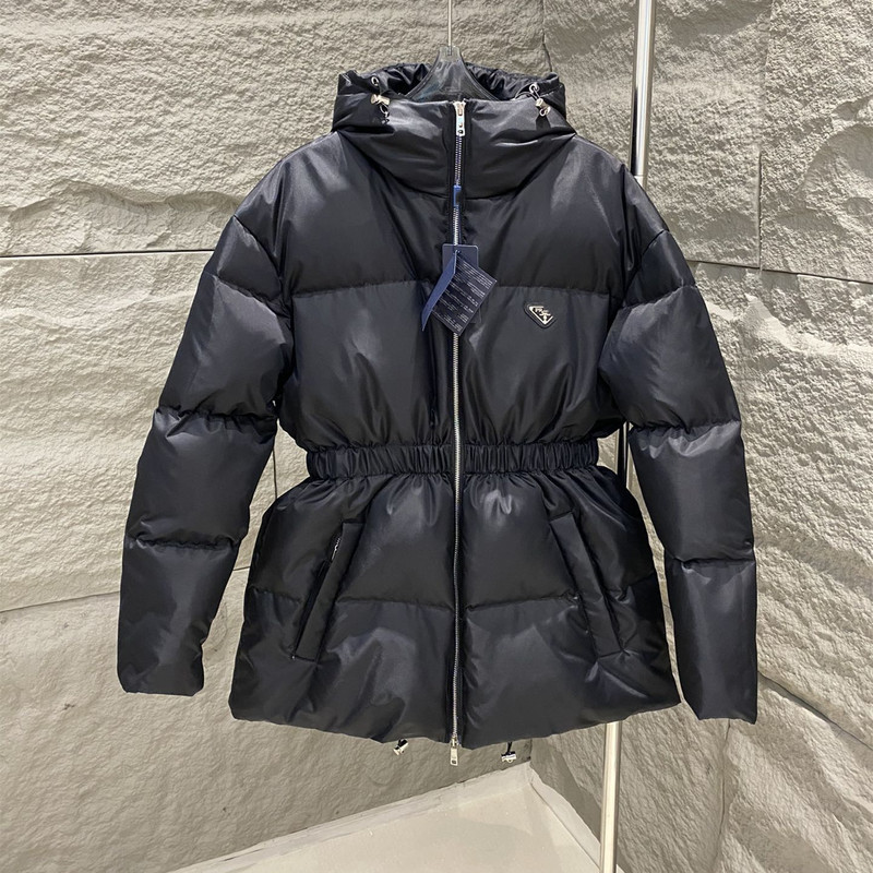 In-Stock Original Label P Brand Recycled Nylon Ant Waist Slimming 90 White Duck down Jacket Coat