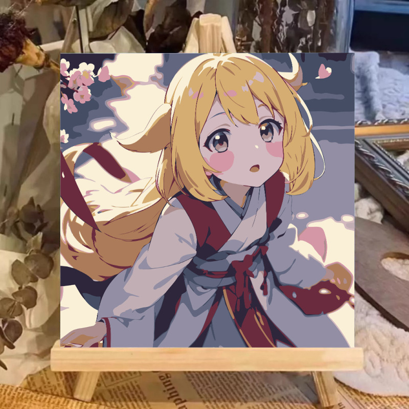 宮崎駿デジタル油絵DIY手描きぬりえ夏目友人帳ポニョ二次元アクリル画インスタ風|undefined
