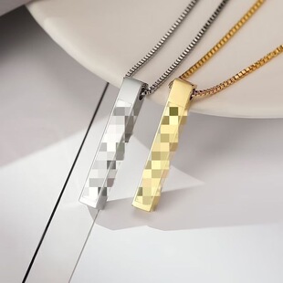 Titanium steel necklace women's versatile high-end non-fading jewelry long pillar pendant diy accessories necklace wholesale