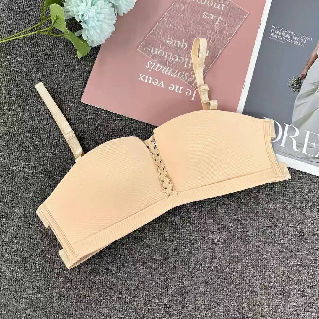 Nuevo estilo de verano brillante sin marcas cómodas ropa interior brillante sexy desnudo sujetador contra el pecho contra la caída del sujetador