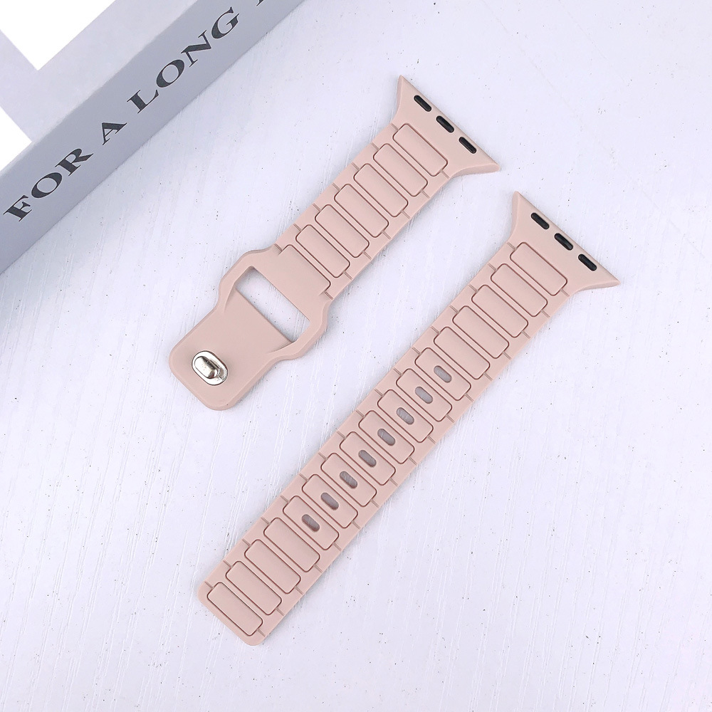 Aplicable para Apple i Watch Tres Perlas Silicone Brazalete Apple Watch9/8/SE/7/6/5/4/3/2/1