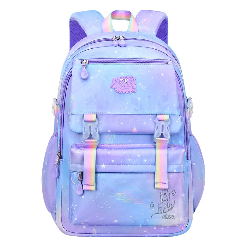 Nueva mochila escolar de primaria Sesame Baby para niñas de 1.º a 3.º grado, ligera, con degradado.