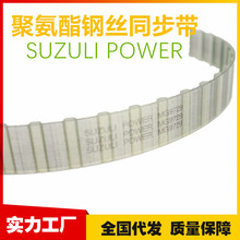 聚氨酯钢丝同步带带桶现货转动牛筋420Hpu无缝带万华料开槽齿加胶