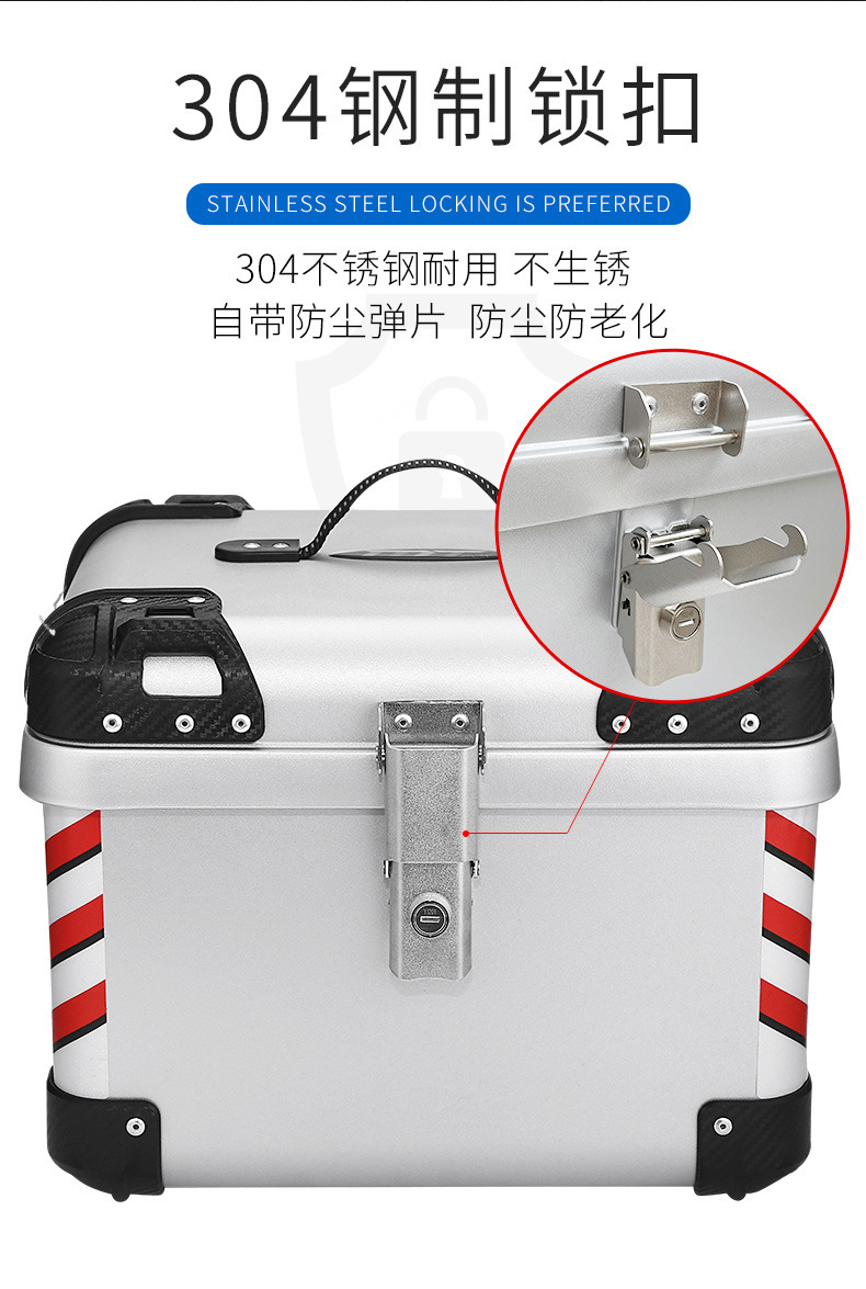 45LABS retro rounded motorcycle trunk electric car trunk can hold full helmet Kung Fu Panda trunk