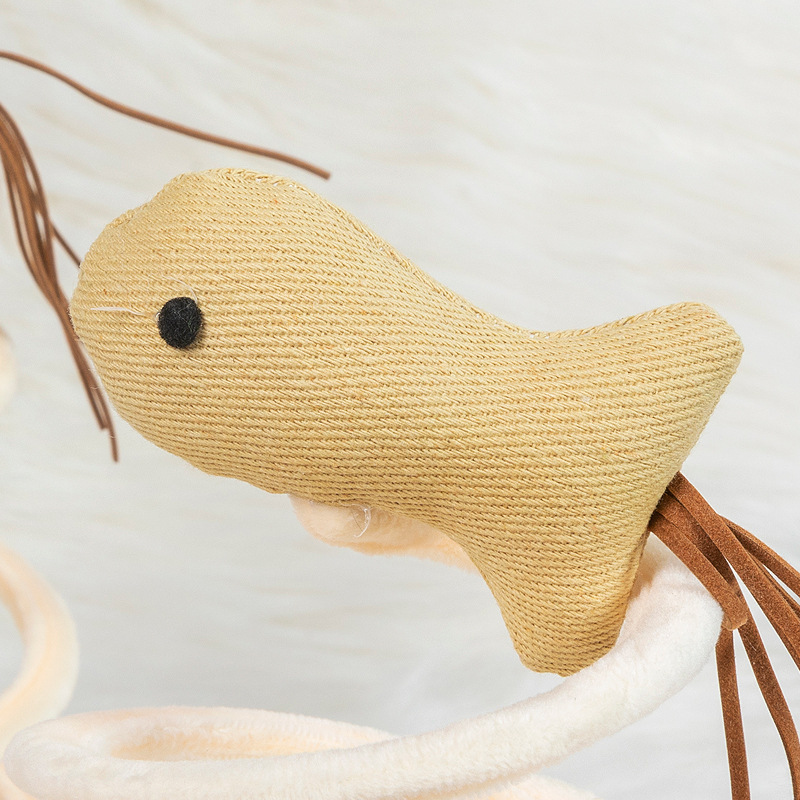 En stock al por mayor pipetao nuevo gato de juguete gato suministros espiral de alambre de acero primavera disco de lino