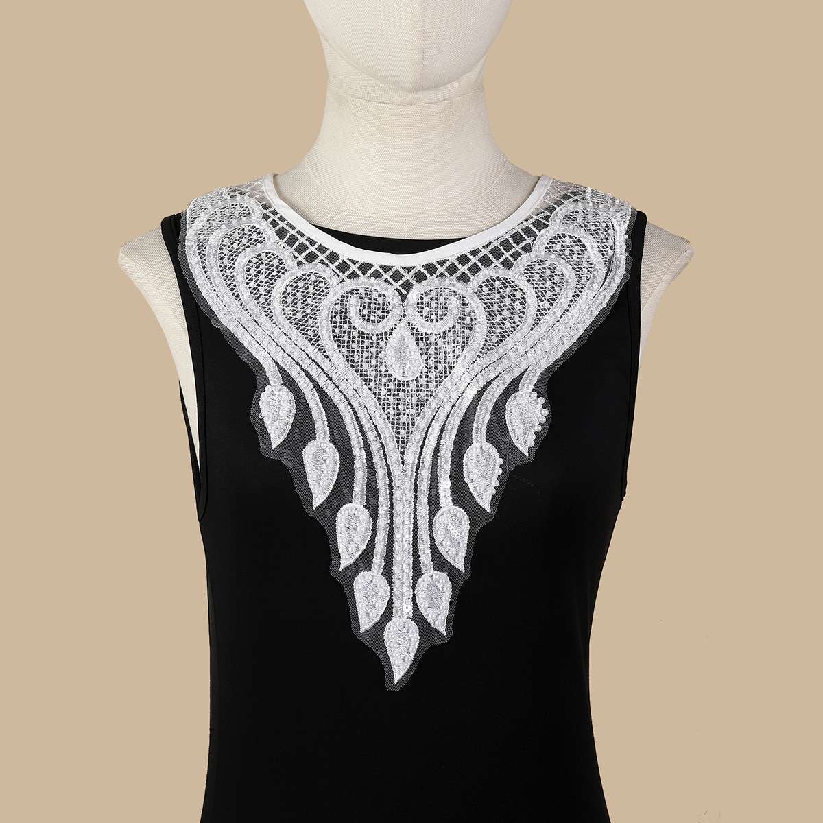 心心相印刺绣假领 舞台演出服领花 婚纱旗袍礼服配件