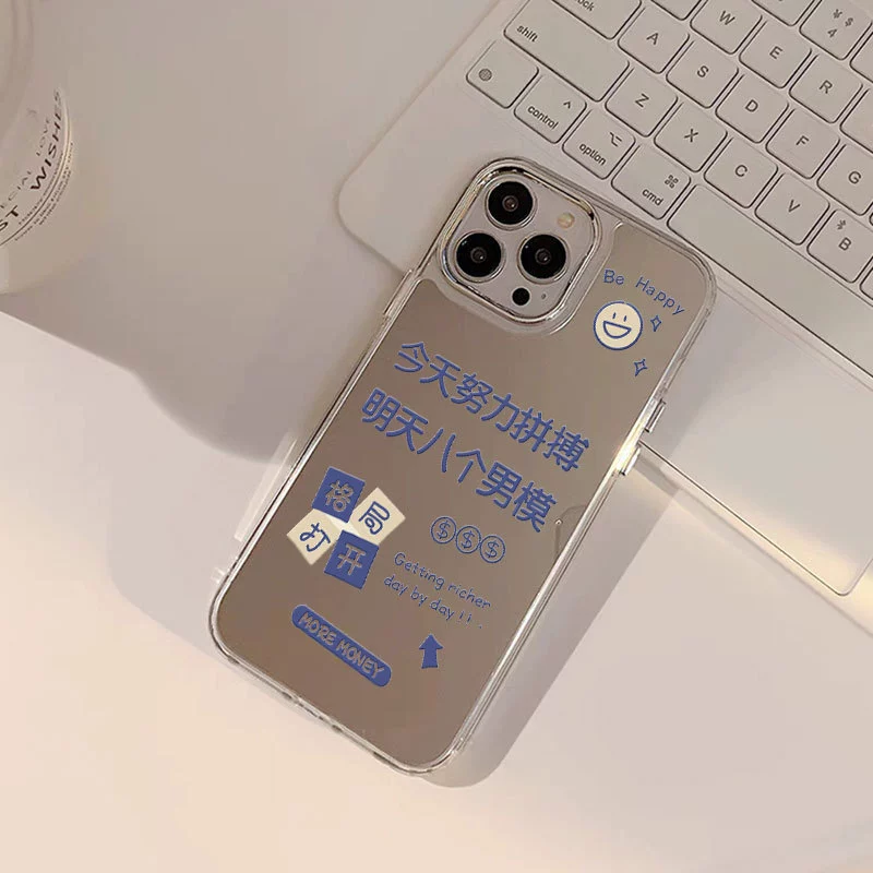 Чехол для iPhone 15 Pro, совместимый с Apple, для мужчин и женщин, с зеркальным эффектом