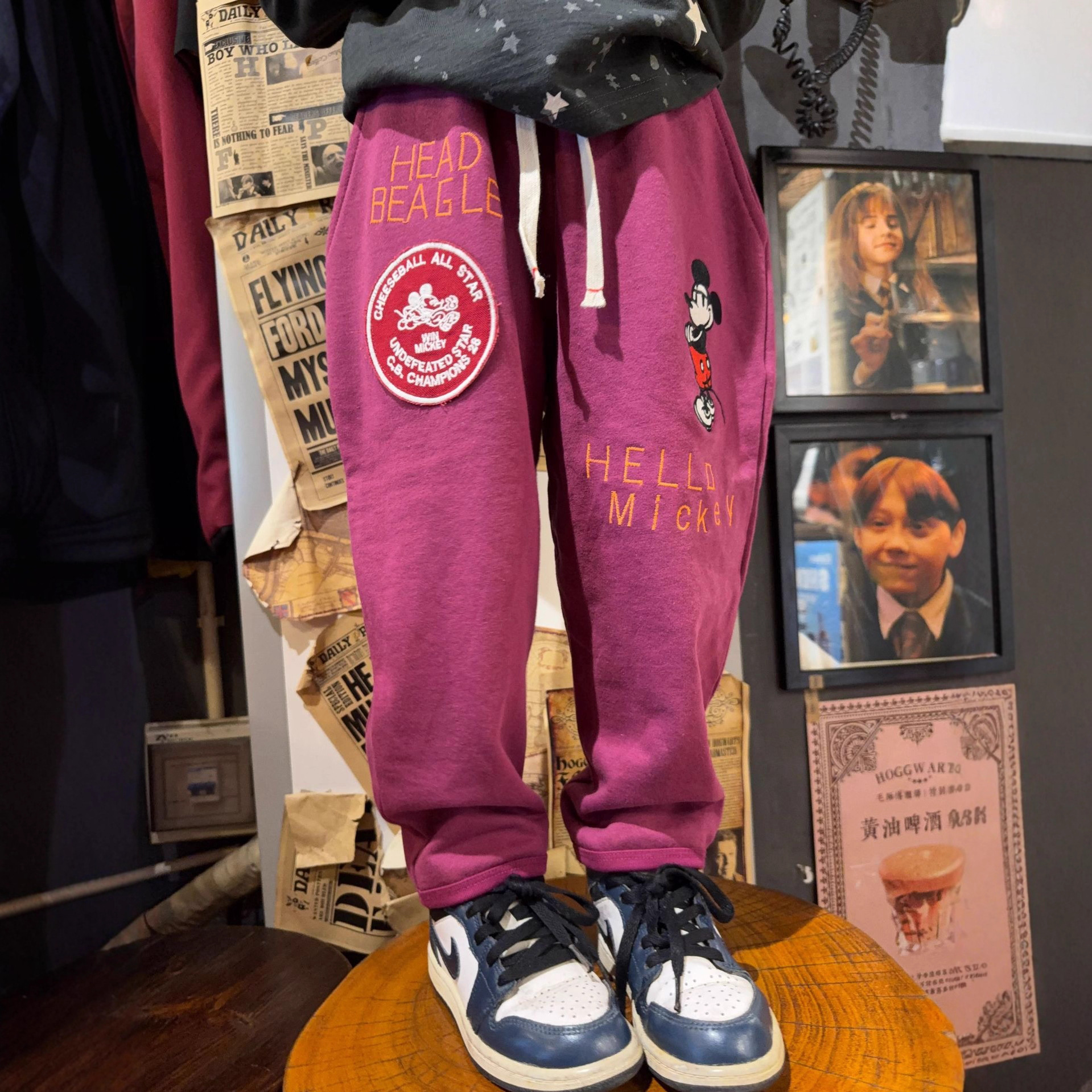 2025 New Boys' Pants Children's Sports Pants Japanese Cartoon Patch Loose Stylish Pants for Kids