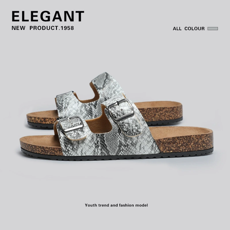 Новые летние женские пляжные туфли с двойными ремешками для внешней торговли, туфли Birkenstock, уличные повседневные повседневные сандалии с пряжкой, увеличивающие рост