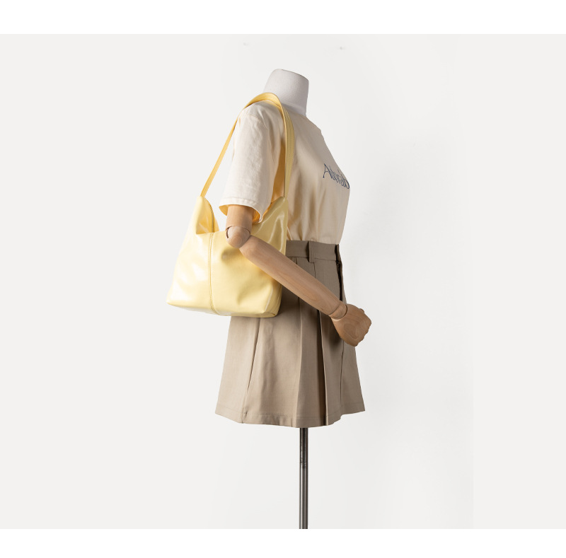 Bolso de hombro tipo bandolera de cuero suave, estilo minimalista y perezoso, versión coreana 2024 para mujer_voghion.com