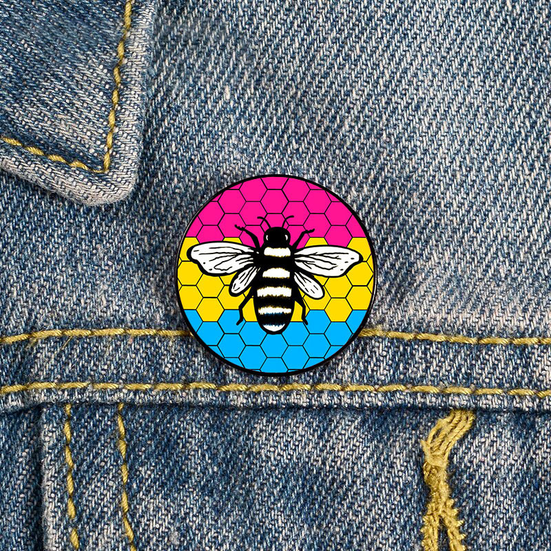 Cute Bee Metal Printing Unisex Brooches display picture 1