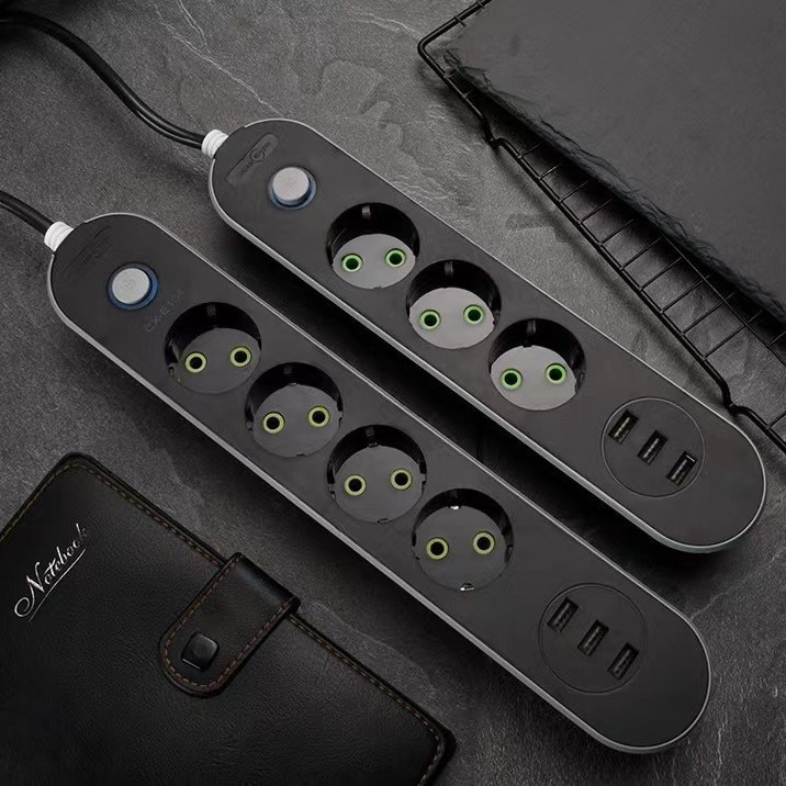 Conector multifuncional de varios países 3USB conector de carga multipuerto estándar europeo Amazon enchufe de venta caliente transfronteriza