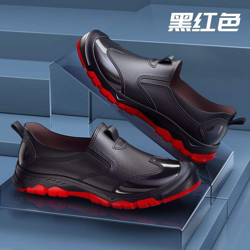 Zapatos de goma impermeables negros clásicos coreanos en la temporada de lluvia sin miedo a la lluvia, zapatos de lluvia de moda antideslizante al aire libre