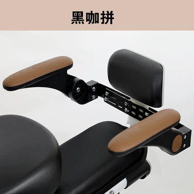 Electric car child seat with Rotatable Scooter Safety Guardrail - black-coffee-color-rear