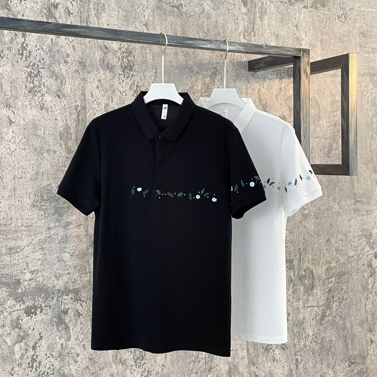 Camisa POLO de manga corta de tendencia de verano para hombres Moda de verano Casual INS bordado estampado solapa delgada