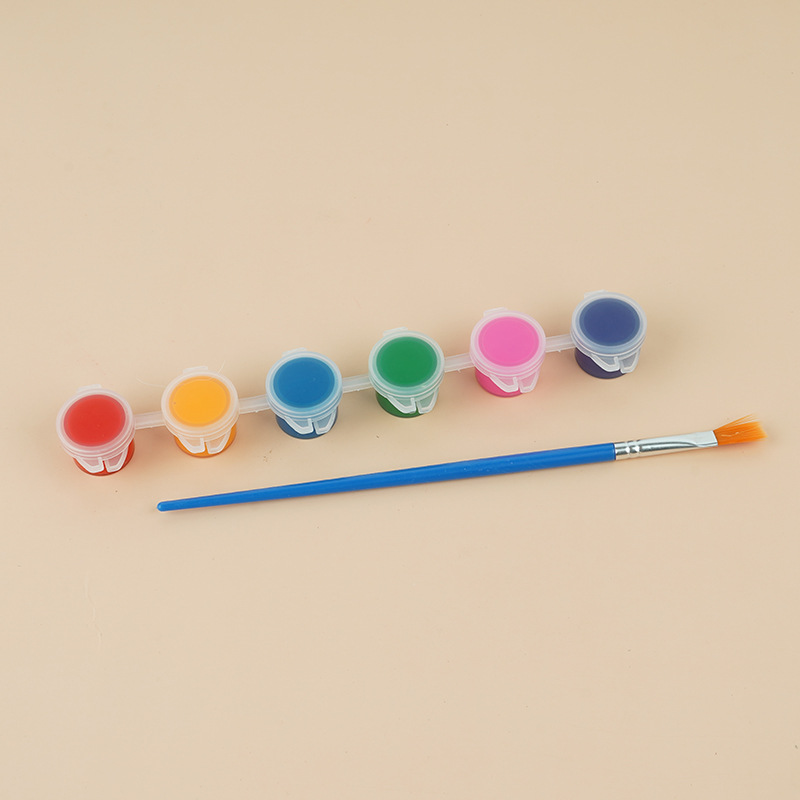 Pintura acrílica de los niños 12 colores traje 6 estudiantes siameses kindergarten arte pintura graffiti DIY yeso tira pigmento