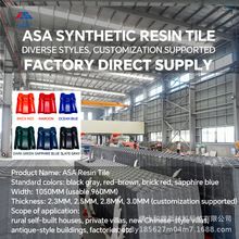 跨境出口新型ASA合成树脂瓦一体瓦屋顶遮雨瓦片2.3mm厚度树脂瓦片