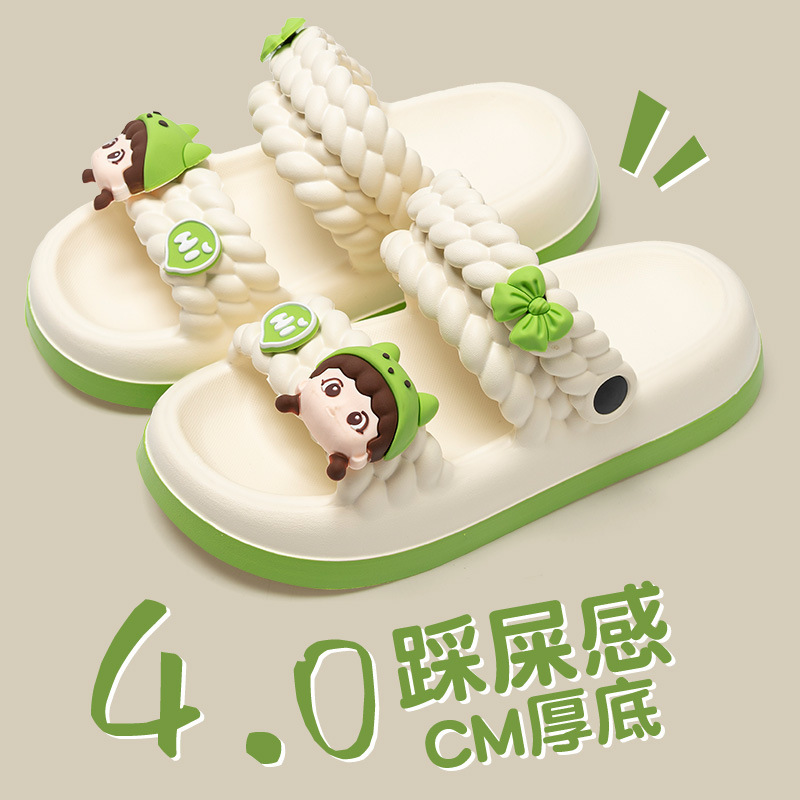 Sandals Thickened Women's Summer Outfit Two-Wear All-Match Non-Slip Indoor Home Outdoor Beach Sandals Feeling