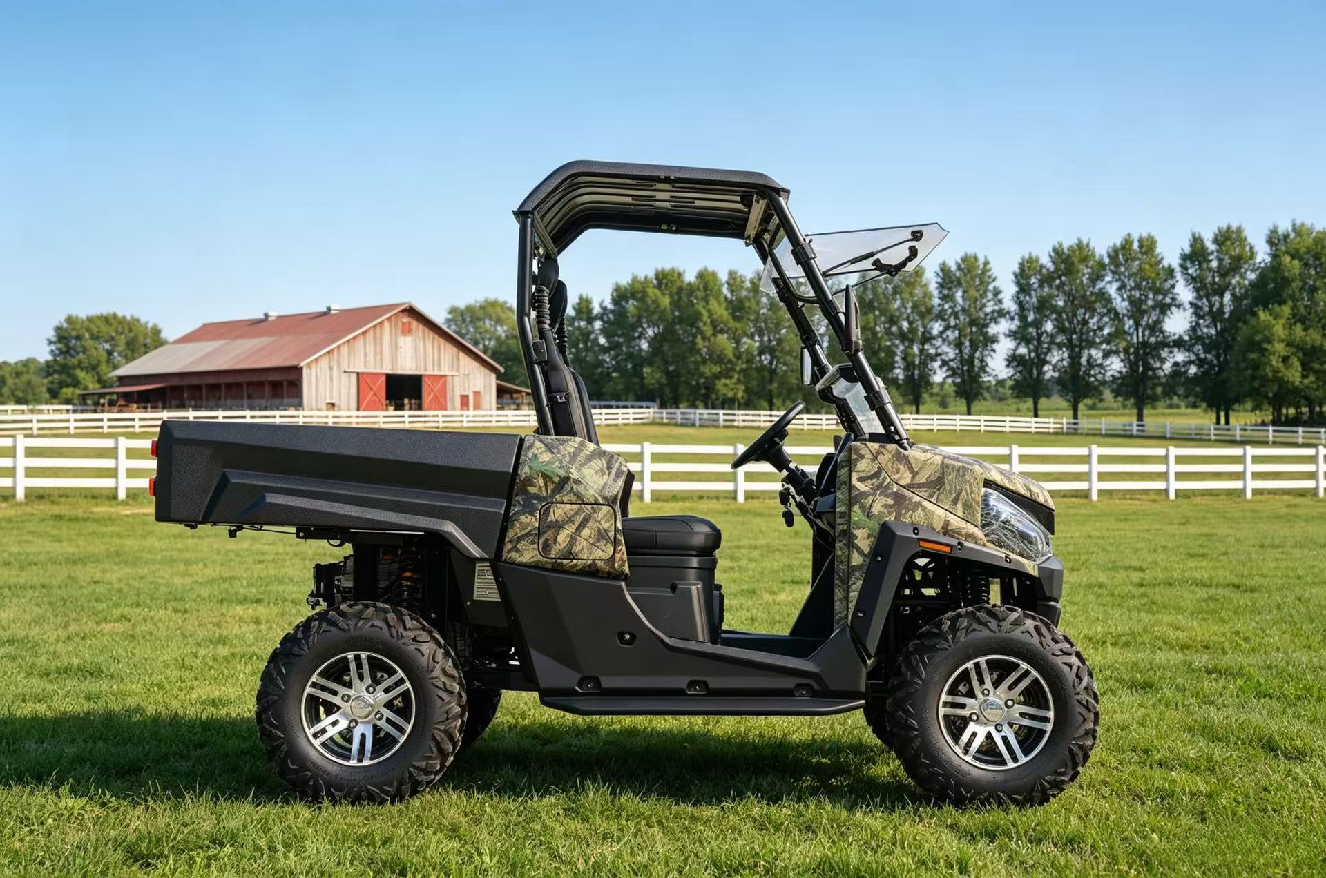 Electric four-wheel drive UTV all-terrain vehicle for farm, orchard, mountainous complex terrain, commuting, cargo transport, and sightseeing