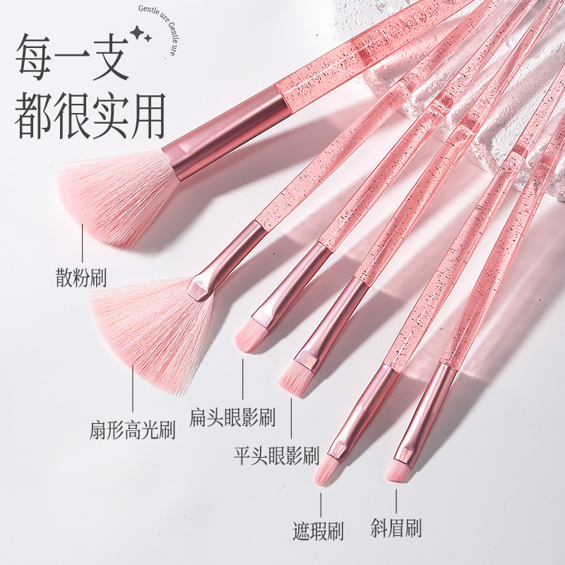 LMLTOP cepillo de maquillaje de cristal 6 pcs. cepillo de sombra de ojos alto brillo cepillo de maquillaje LLT38