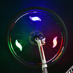 Bicycle lights, firewheel lights, auxiliary bar lights, mountain bike steel wire lights, willow leaf lights, night riding warning flashing colorful tires
