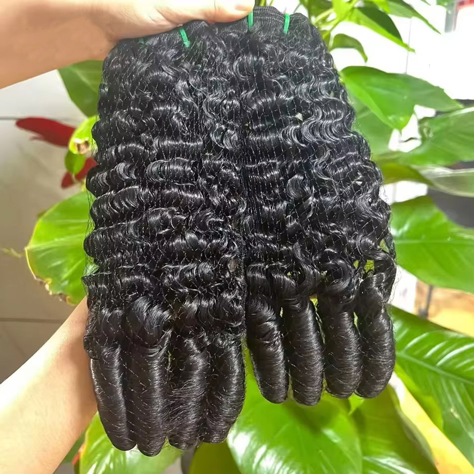 10A Burmese Curly Bundles Human Hair Real Hair Coil Wig In Stock