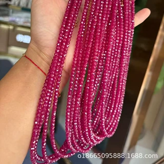 培育红宝石项链算盘珠红刚玉串珠刻面鸽血红厂家自营红宝石定制